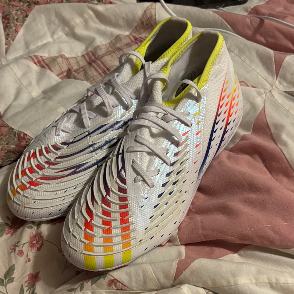 adidas White Multicolor Athletic Shoes